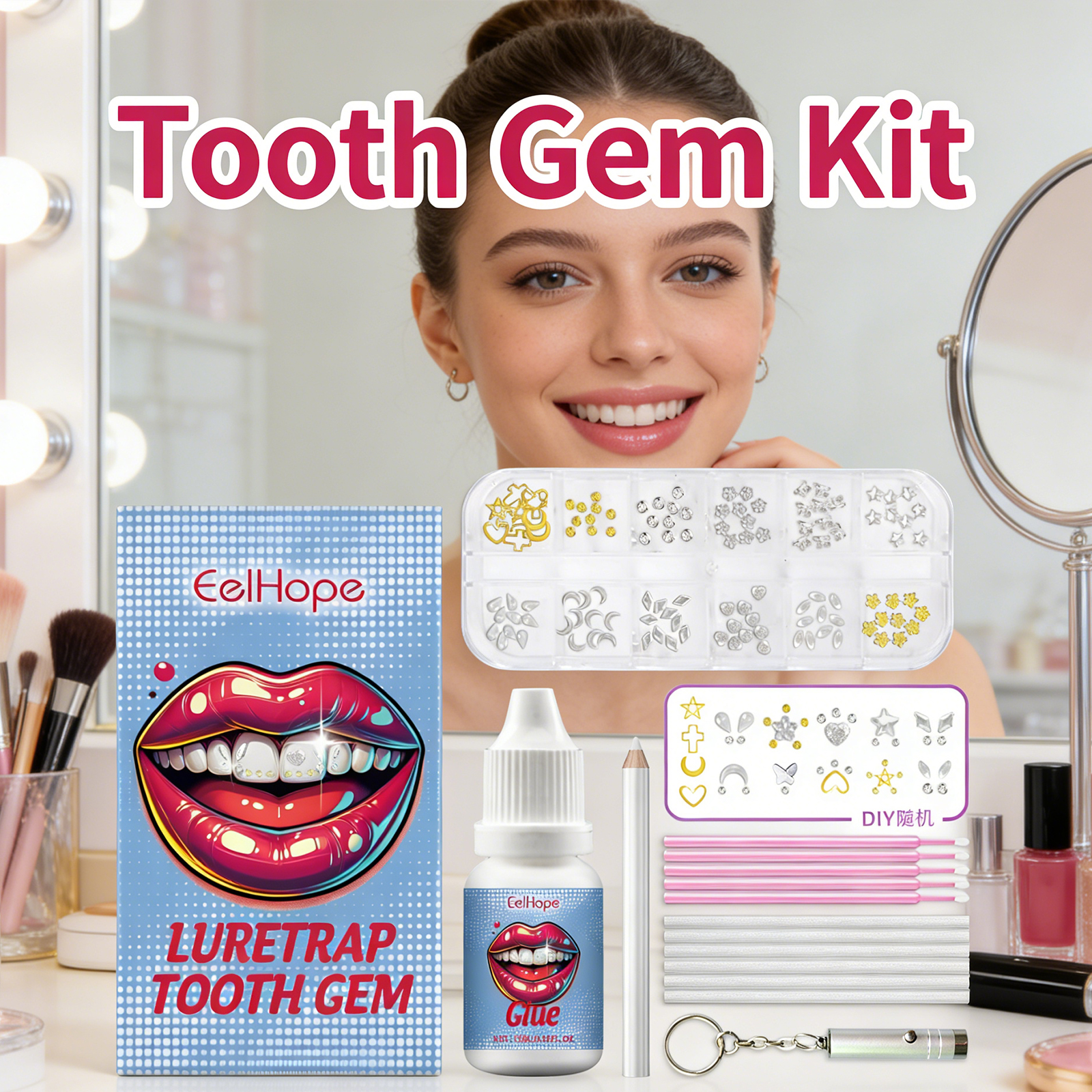 Resin Crafts Diy - Tooth Gems Sparkling Teeth Jewelry Party