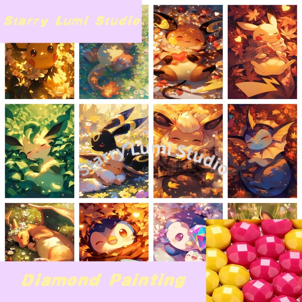 Resin Craft Supplies - Cartoon Pokemon Pikachu Charizard Eevee Vulpix