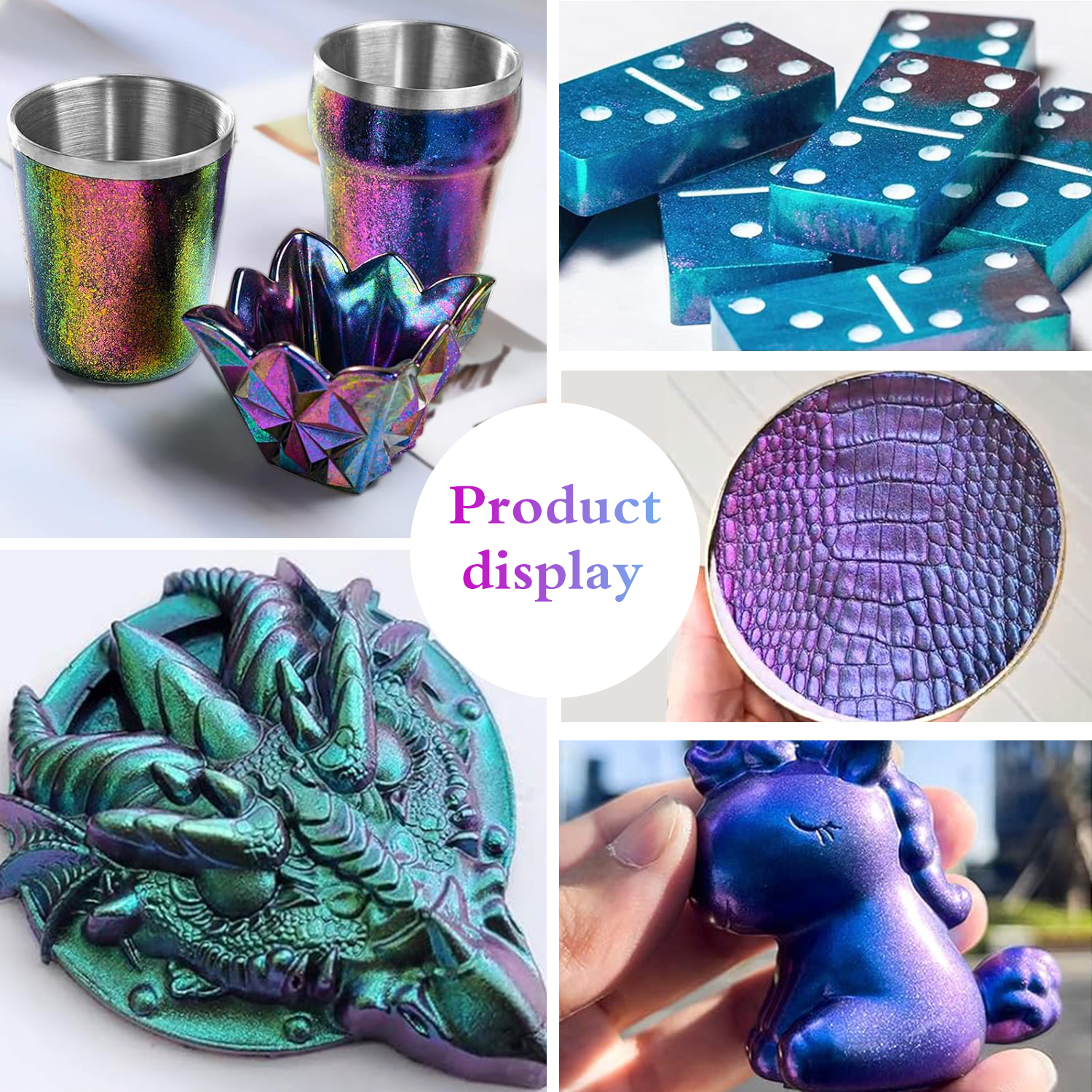 1 Set Chameleon Powder Nail Ch - Resin Glitter Pack 评论和价格