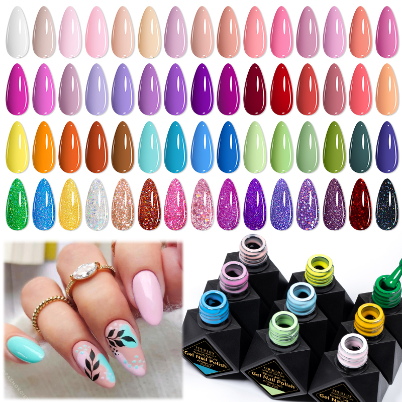6Pcs/Set 10ML Gel Nail Polish  - Resin Glitter Pack 评论和价格