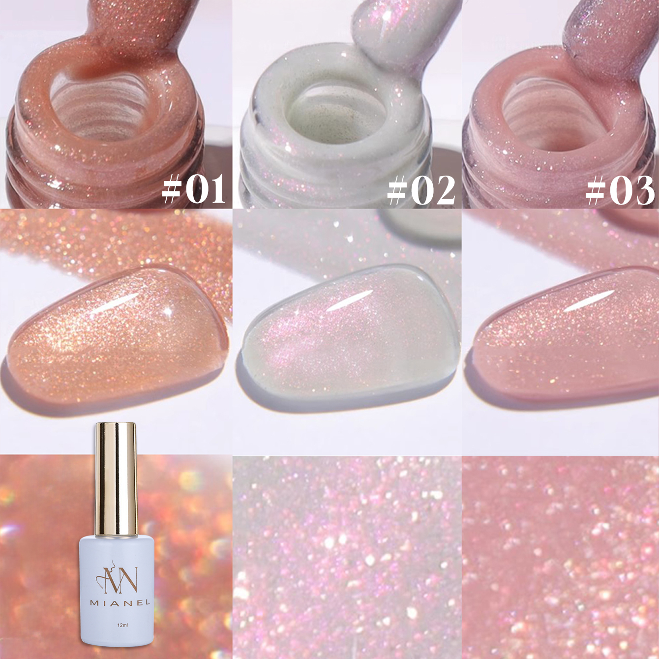 MIANEL 12ML 1PCS Fugitive Whit - Resin Glitter Pack 评论和价格