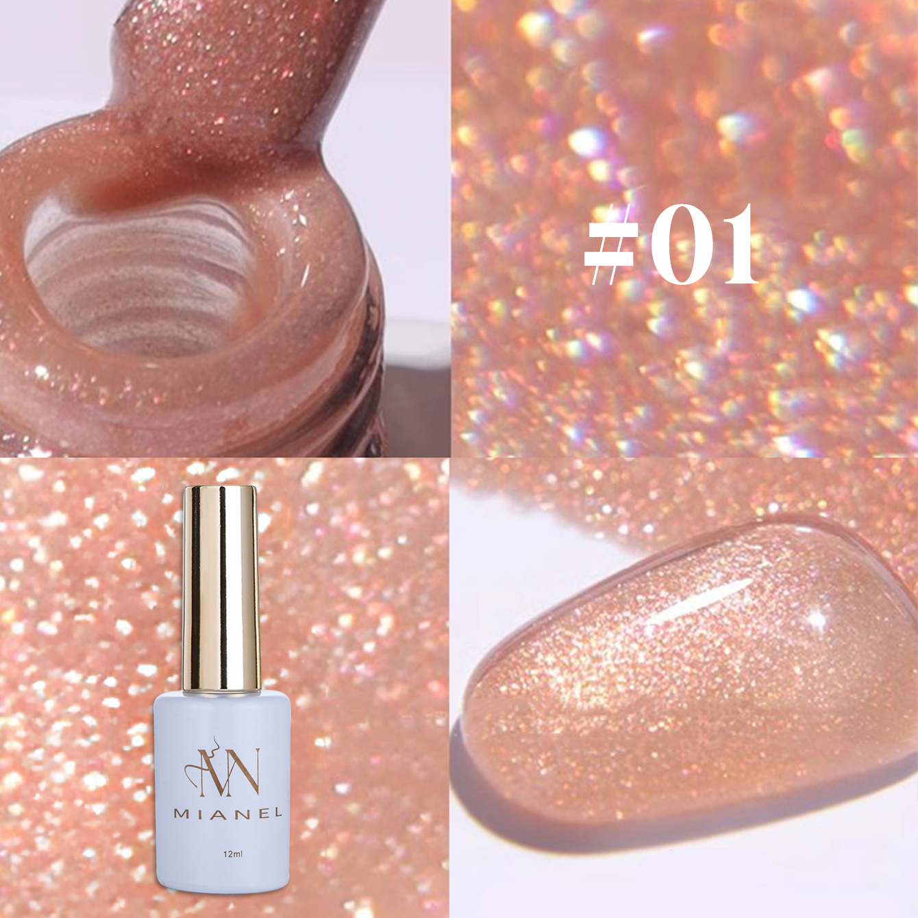 MIANEL 12ML 1PCS Fugitive Whit - Resin Glitter Pack 评论和价格