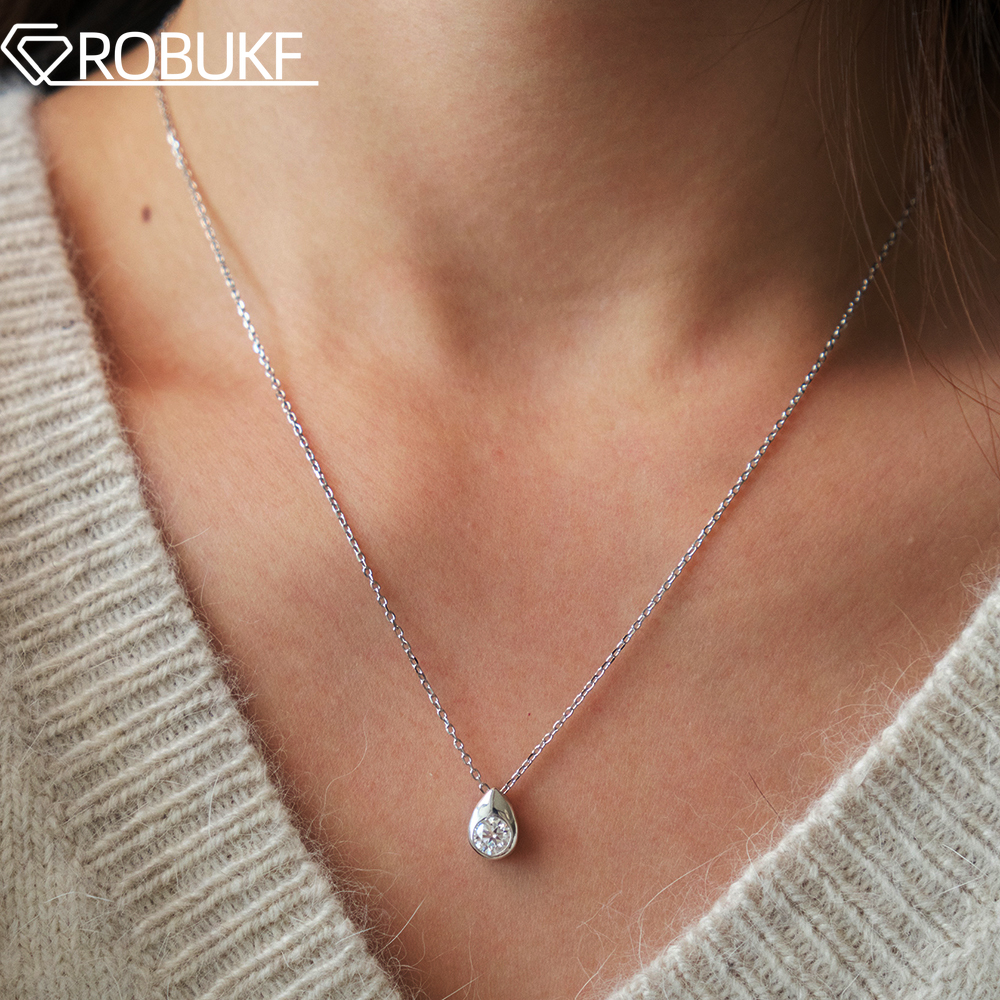 0.3/0.5CT Solitaire Diamond Mo - Bezels Set Pendant 评论和价格