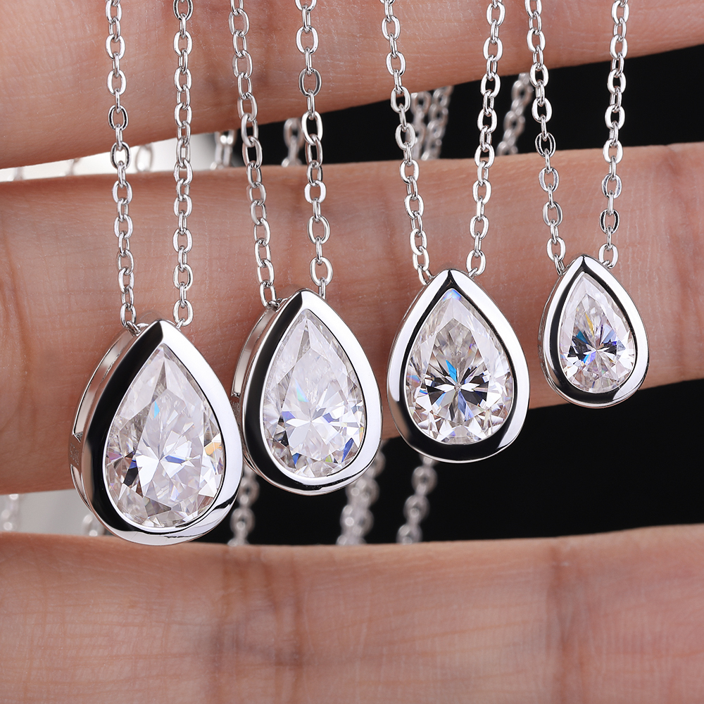 BXINY 4Carat Bezel Set WaterDr - Bezels Set Pendant 评论和价格