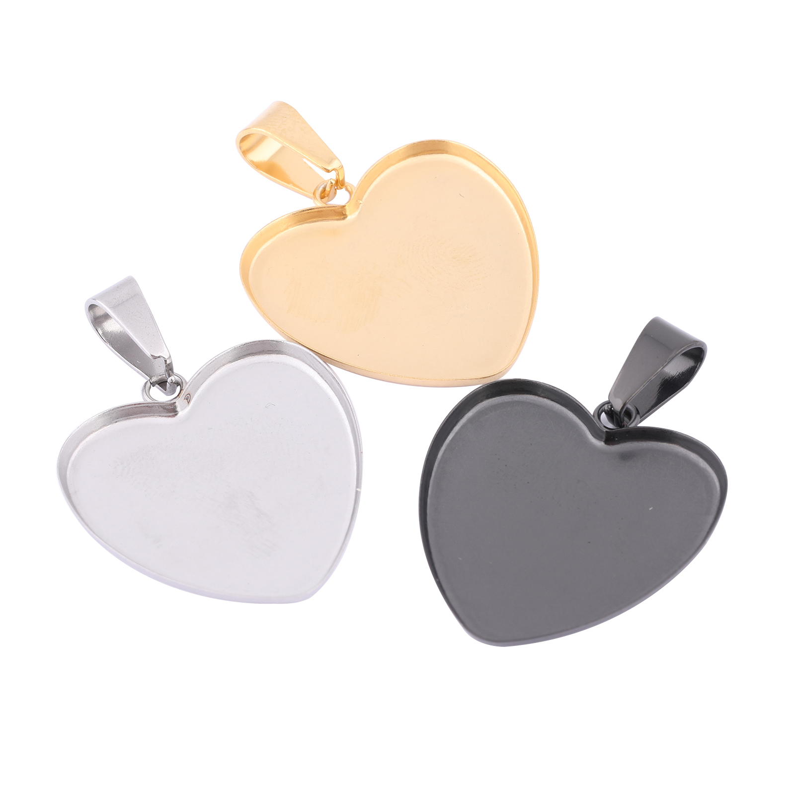 10pcs Stainless Steel Gold Pla - Bezels Set Pendant 评论和价格