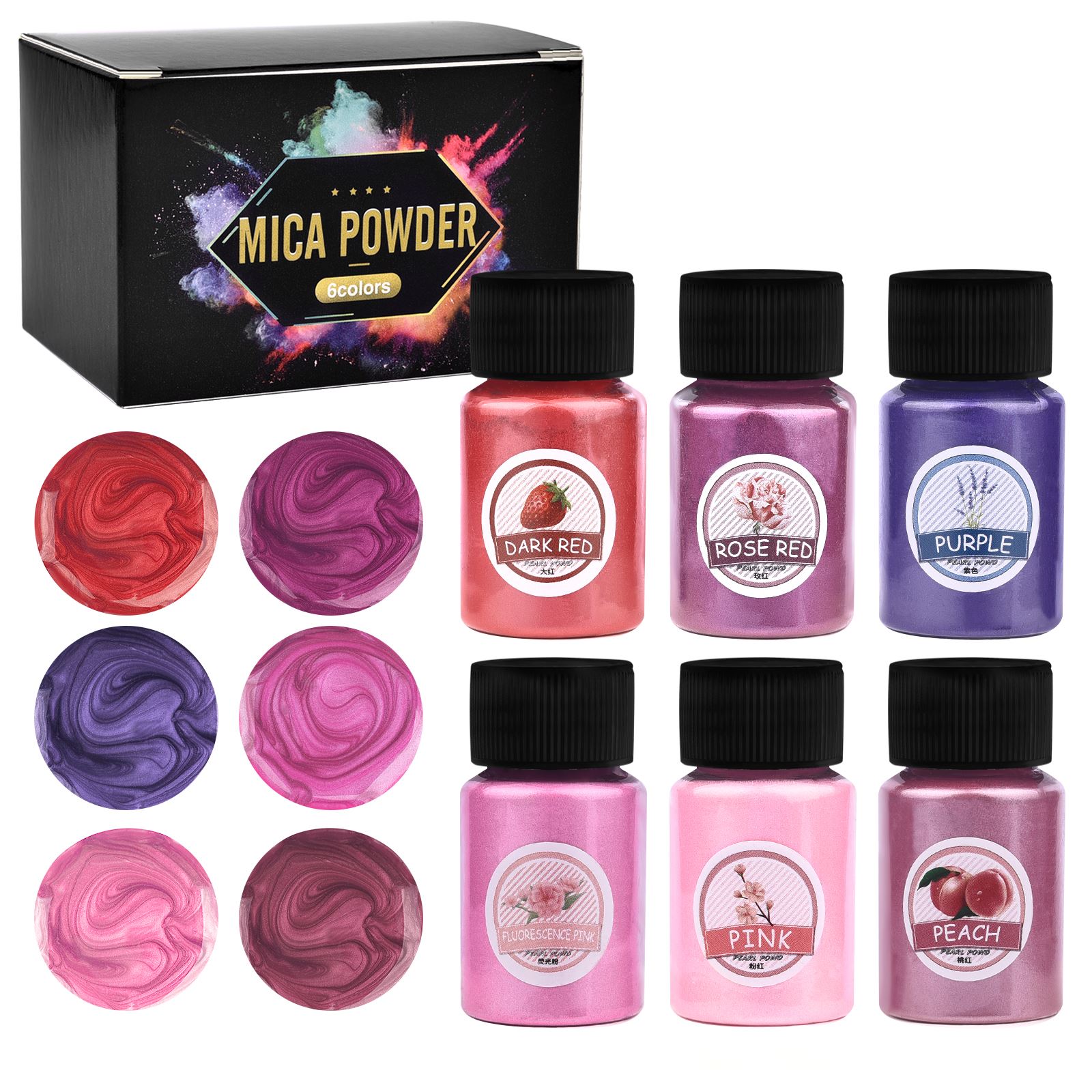 6Colors/Sets Pearl Powder Pigm - Resin Pigment Set 评论和价格