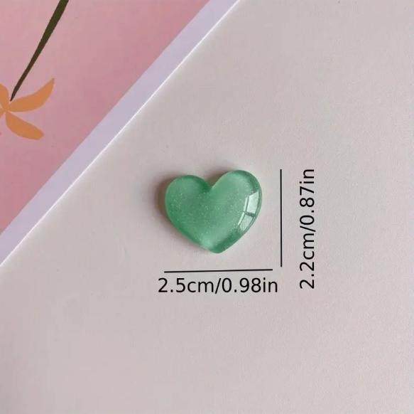 6pcs Colorful Heart Shaped Fri - Resin Glitter Pack 评论和价格