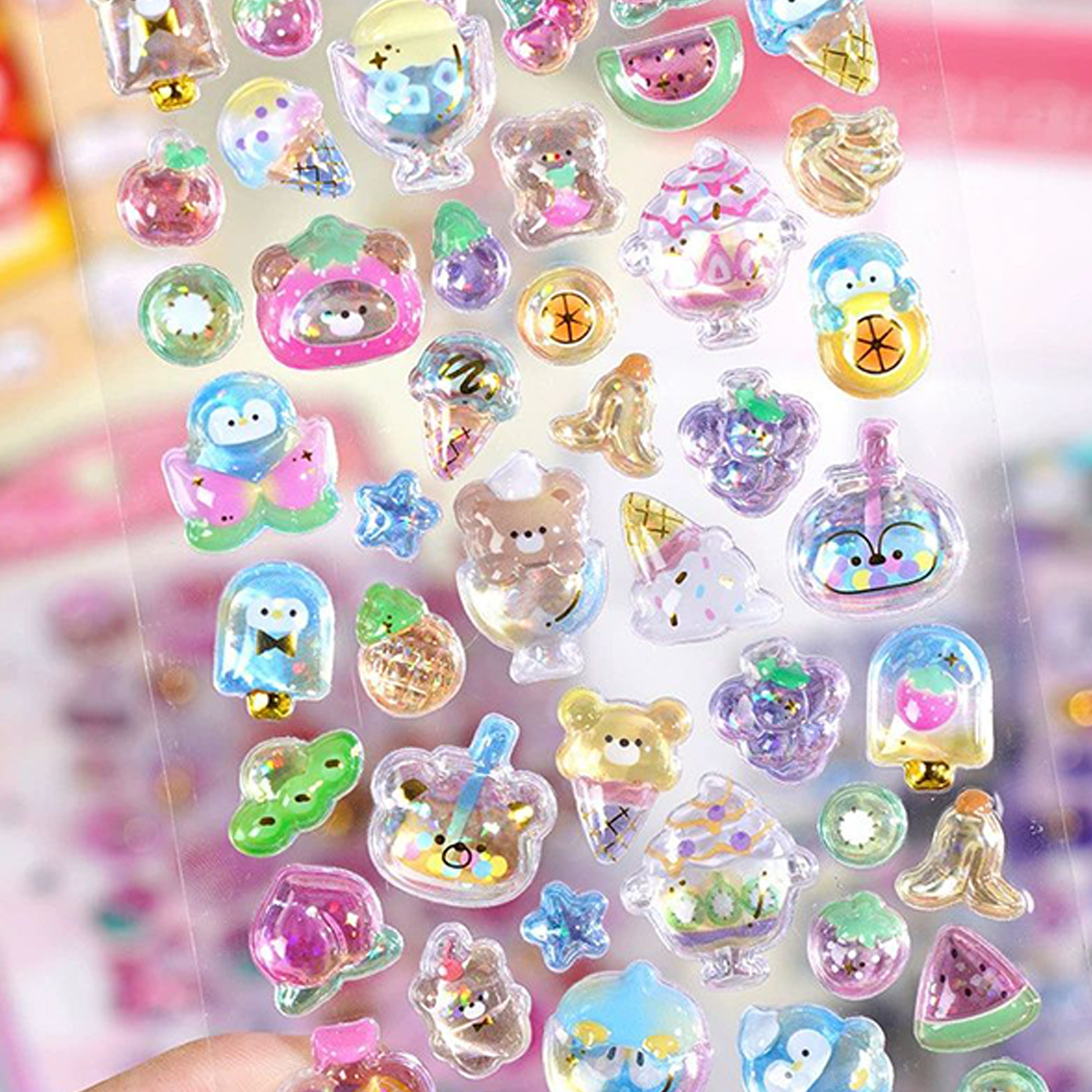 Cute Animal Sticker Pack 3D Sp - Resin Glitter Pack 评论和价格