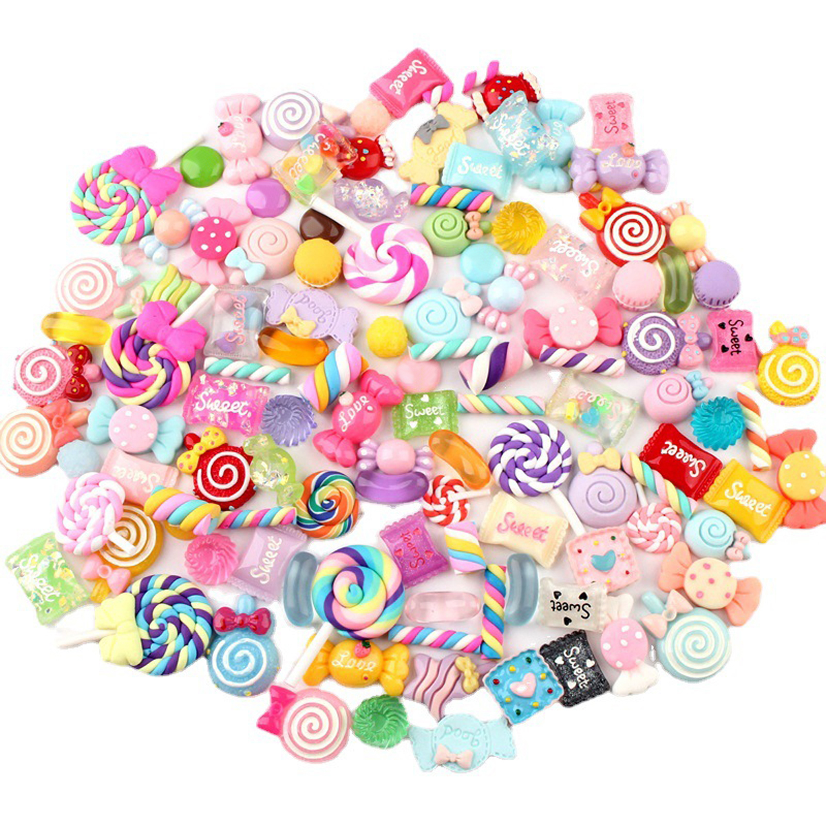 30pcs Random Candy Slime Charm - Resin Craft Material 评论和价格