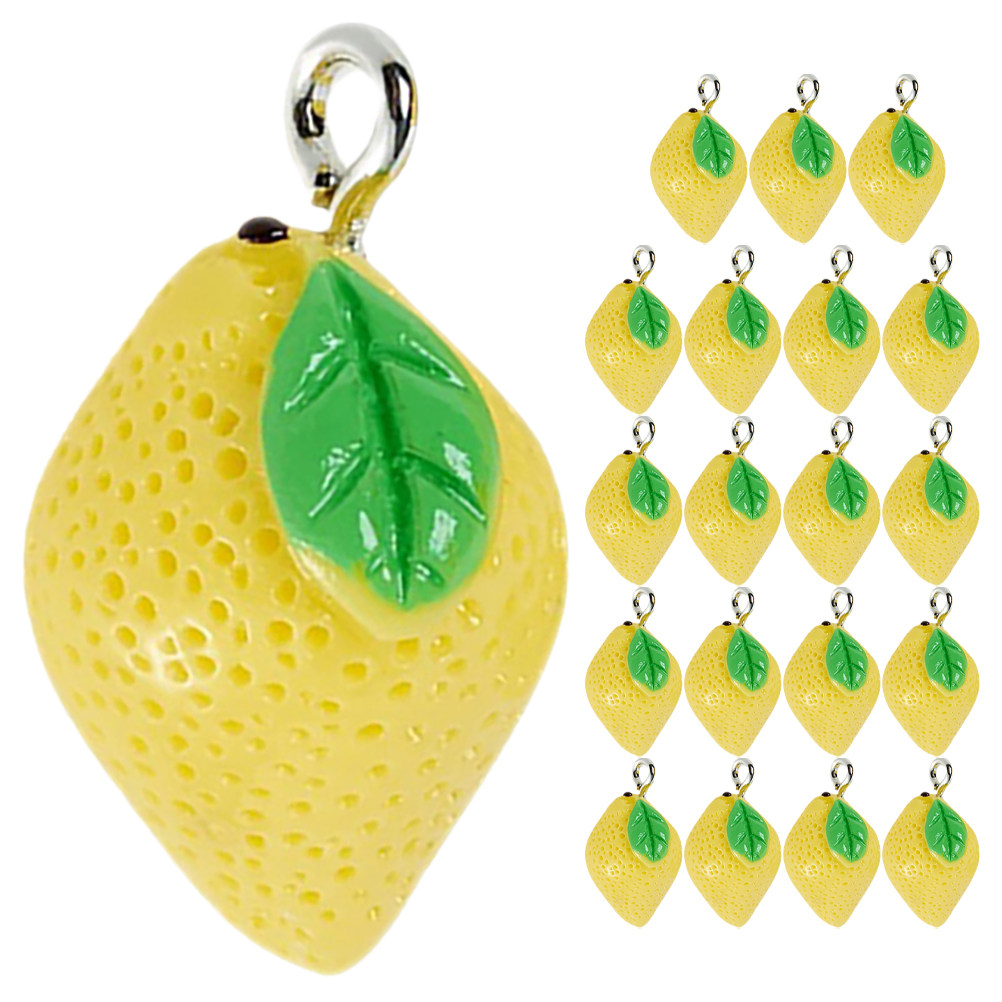 20Pcs Resin Lemon Charms Fruit - Resin Crafts Diy 评论和价格