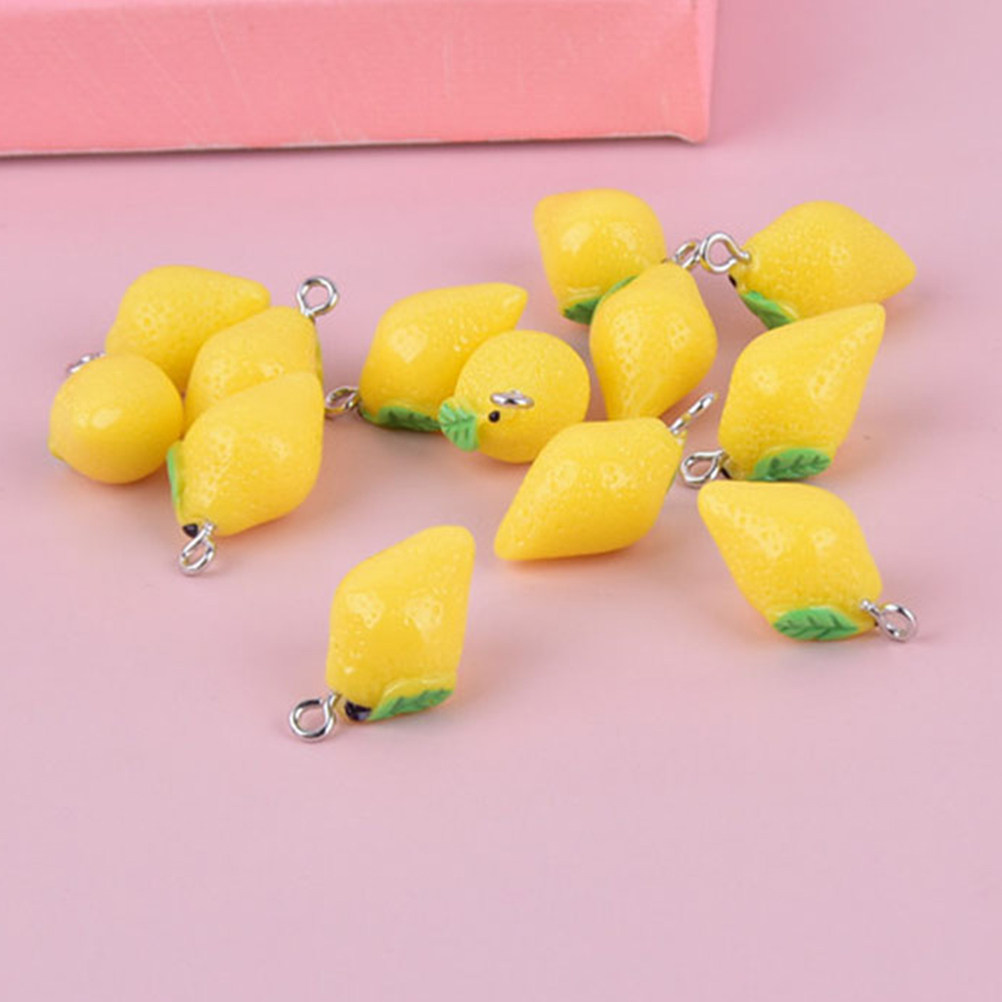 20Pcs Resin Lemon Charms Fruit - Resin Crafts Diy 评论和价格