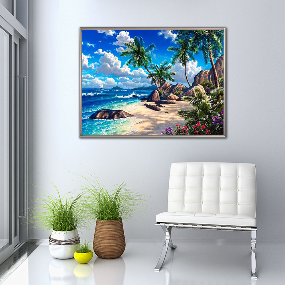 Diamond Embroidery Seaside Lan - Resin Craft For Beginners 评论和价格