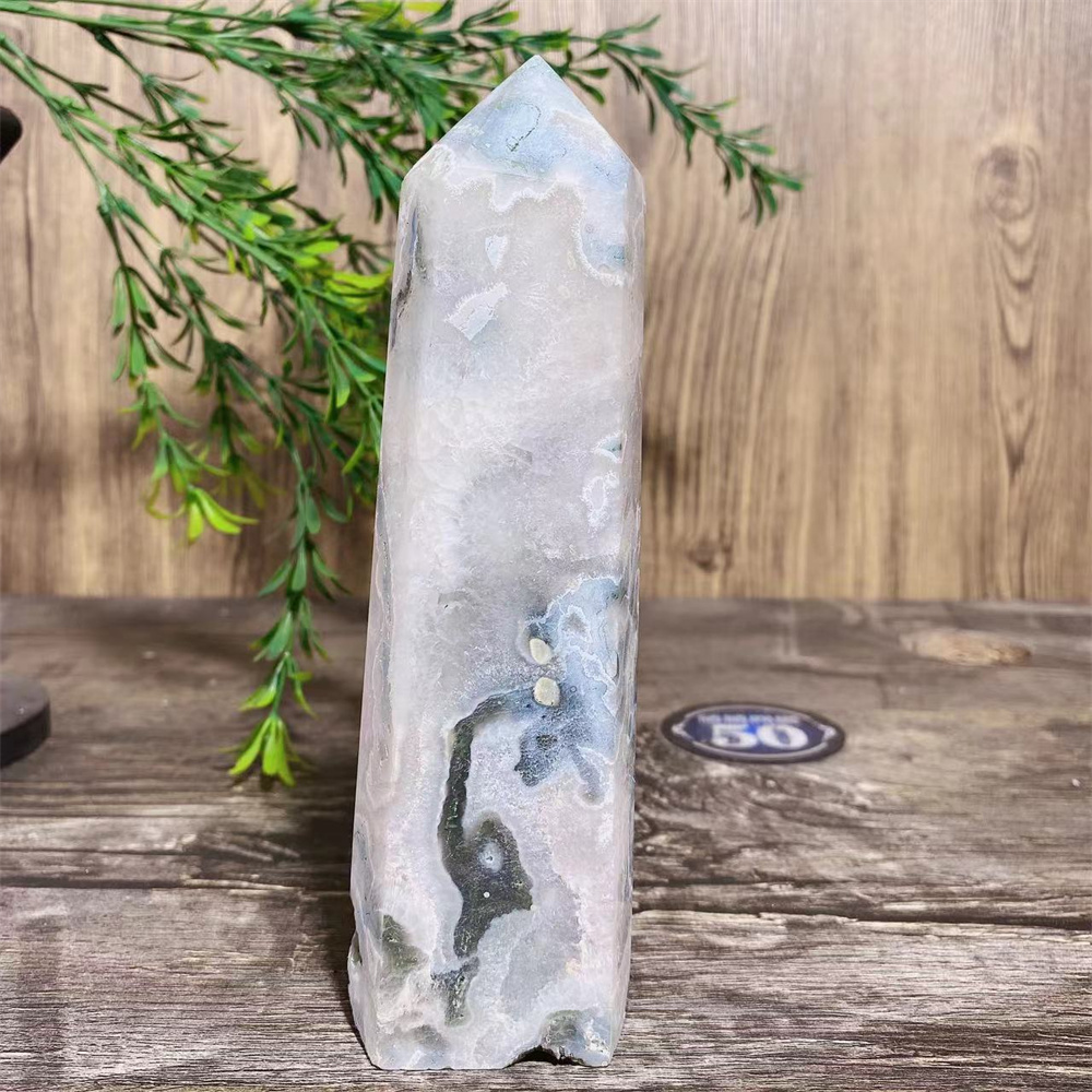 Big Green Moss Agate Druzy Nat - Terrarium Moss Art 评论和价格