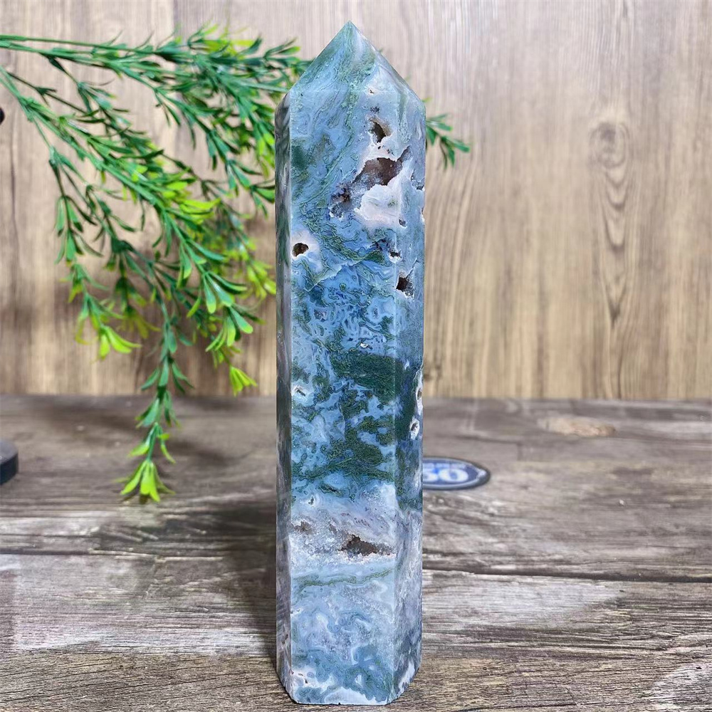 Big Green Moss Agate Druzy Nat - Terrarium Moss Art 评论和价格