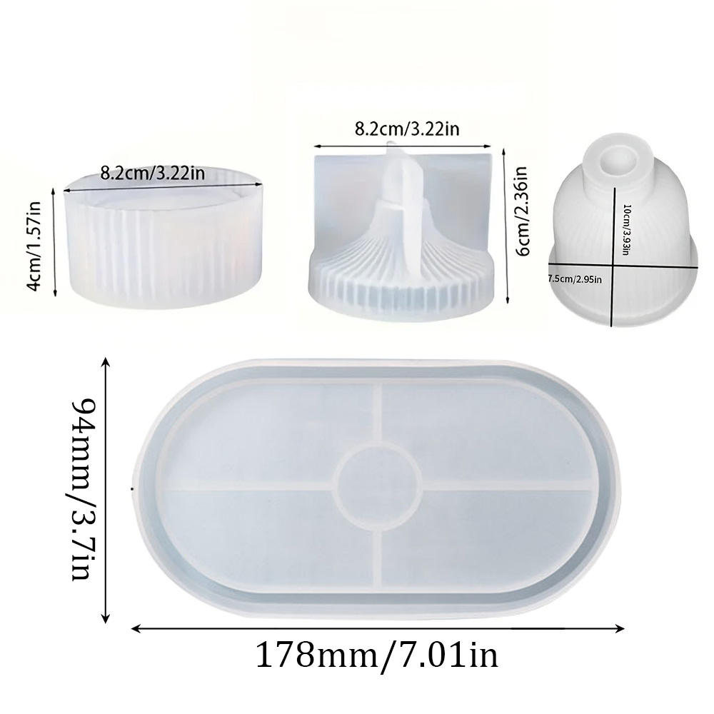 4pcs Silicone Molds Oval Tray  - Coaster Mold Round 评论和价格