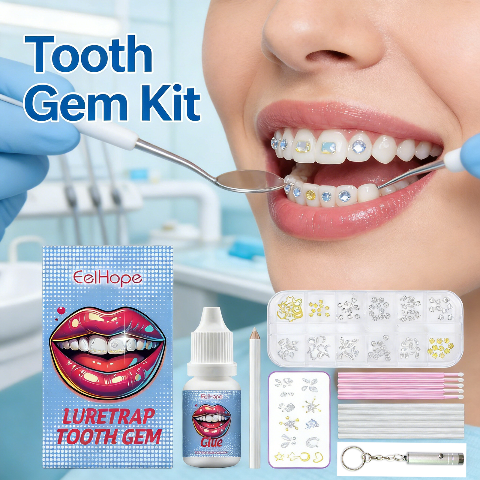 Tooth Gems Sparkling Teeth Jew - Resin Crafts Diy 评论和价格