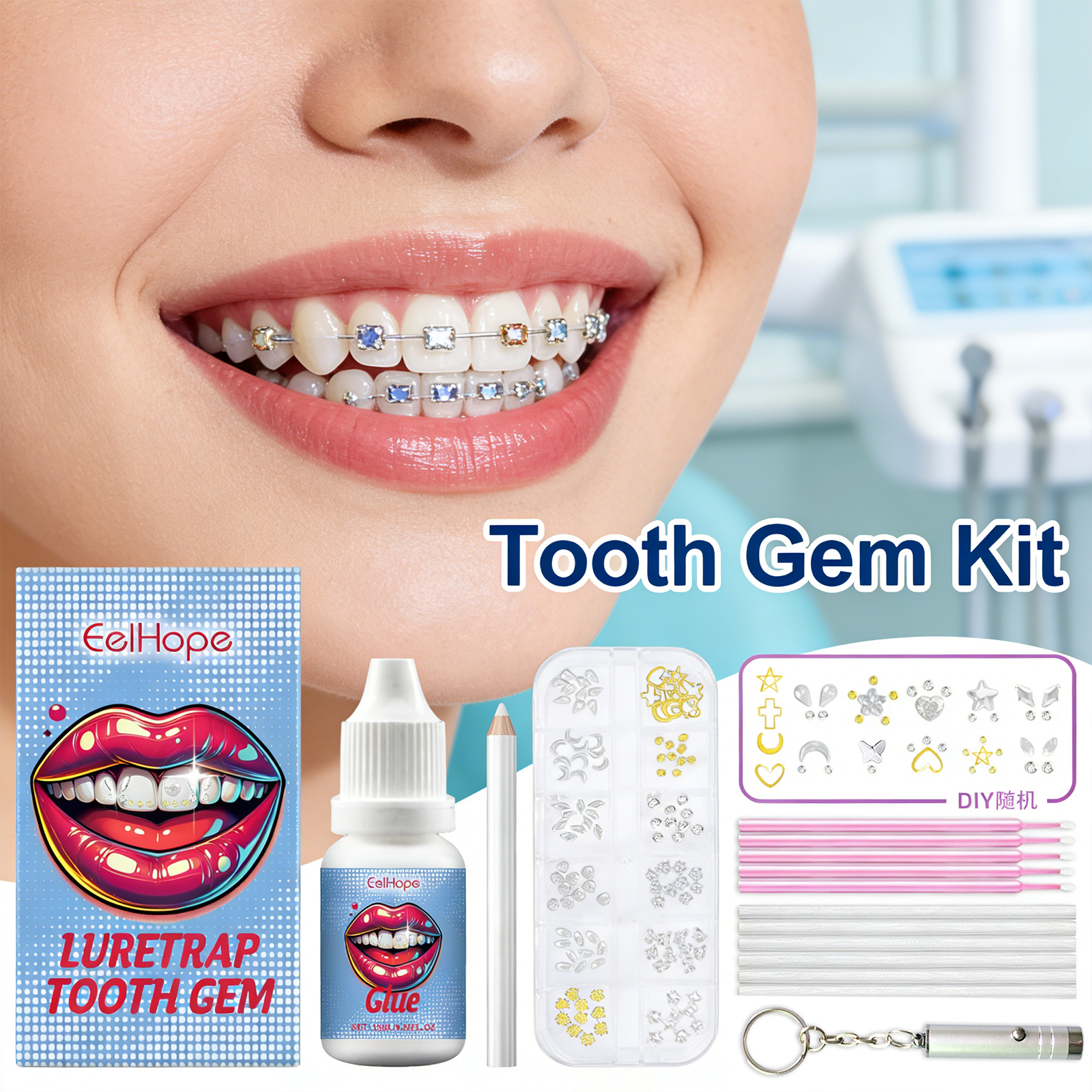 Tooth Gems Sparkling Teeth Jew - Resin Crafts Diy 评论和价格