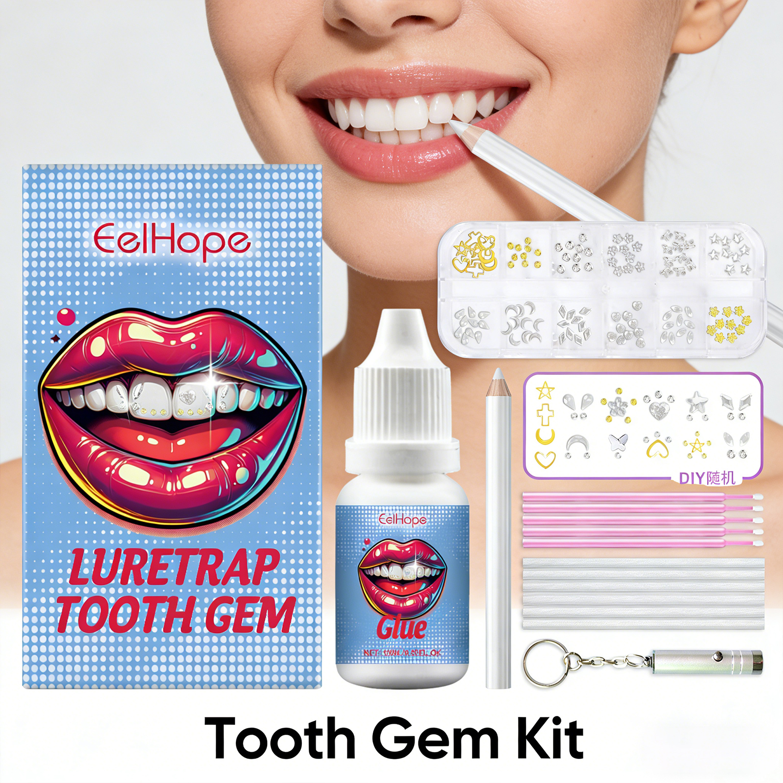 Tooth Gems Sparkling Teeth Jew - Resin Crafts Diy 评论和价格