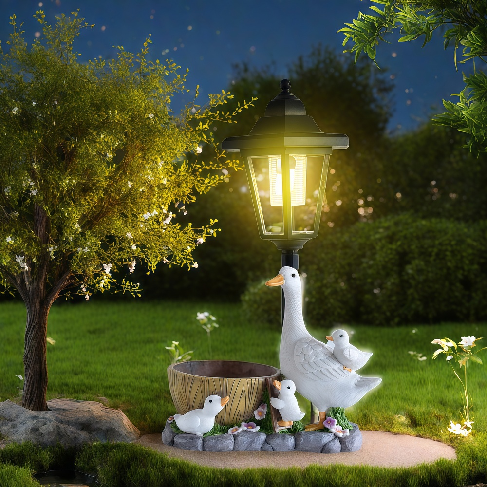 Solar Duck Night Light Garden  - Resin Craft Material 评论和价格