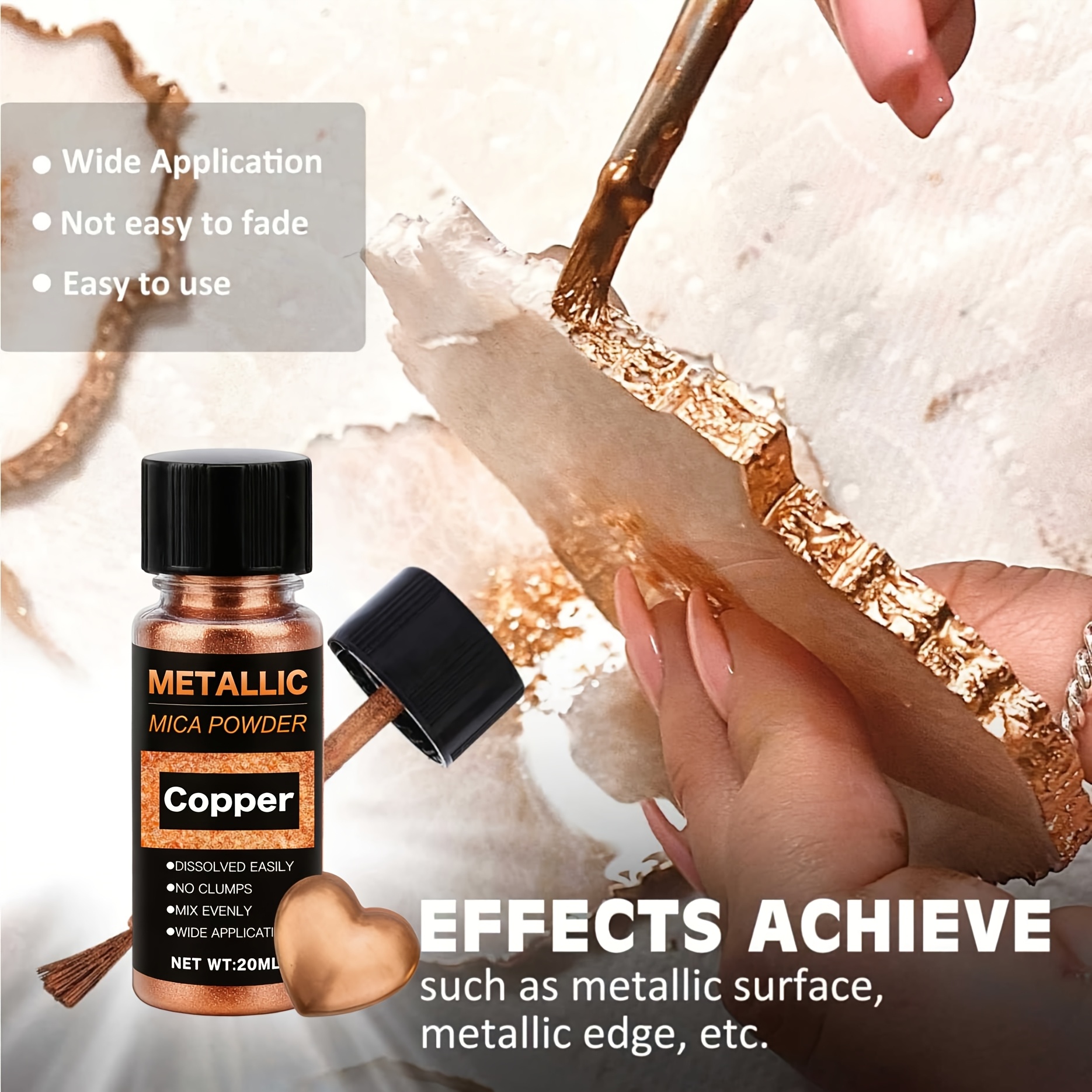 Metallic Mica Powder, Brushed  - Resin Pigment Set 评论和价格