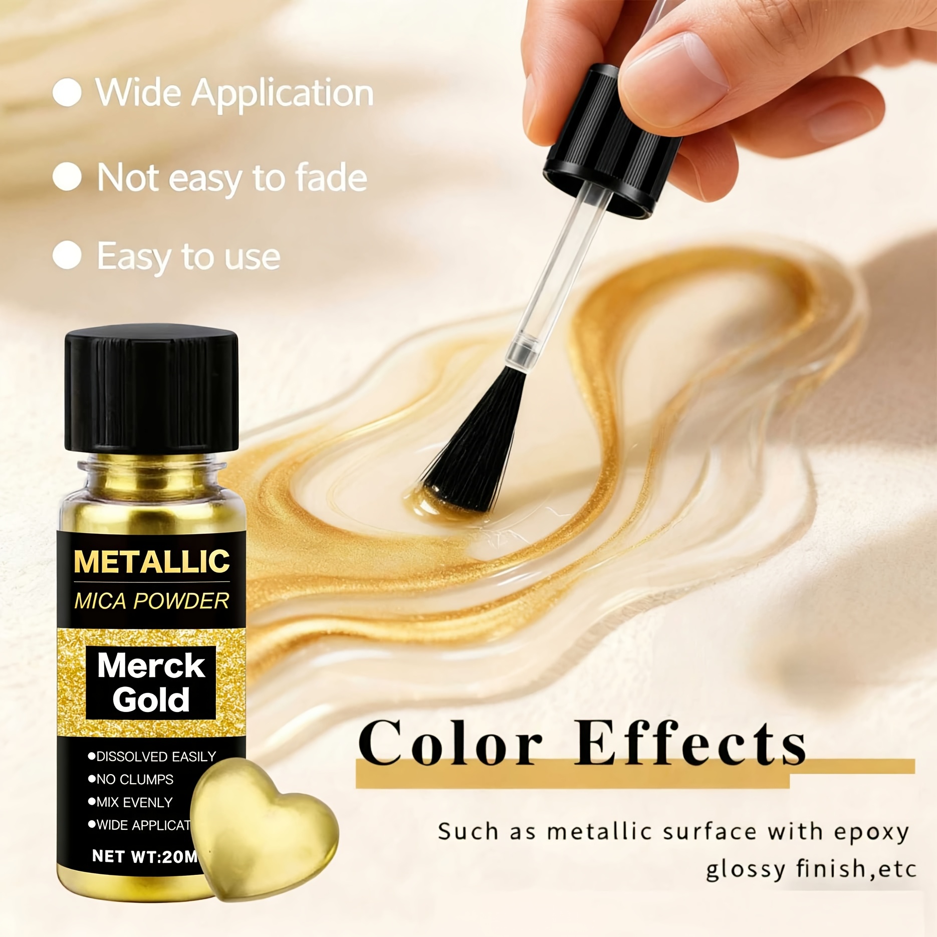 Metallic Mica Powder, Brushed  - Resin Pigment Set 评论和价格