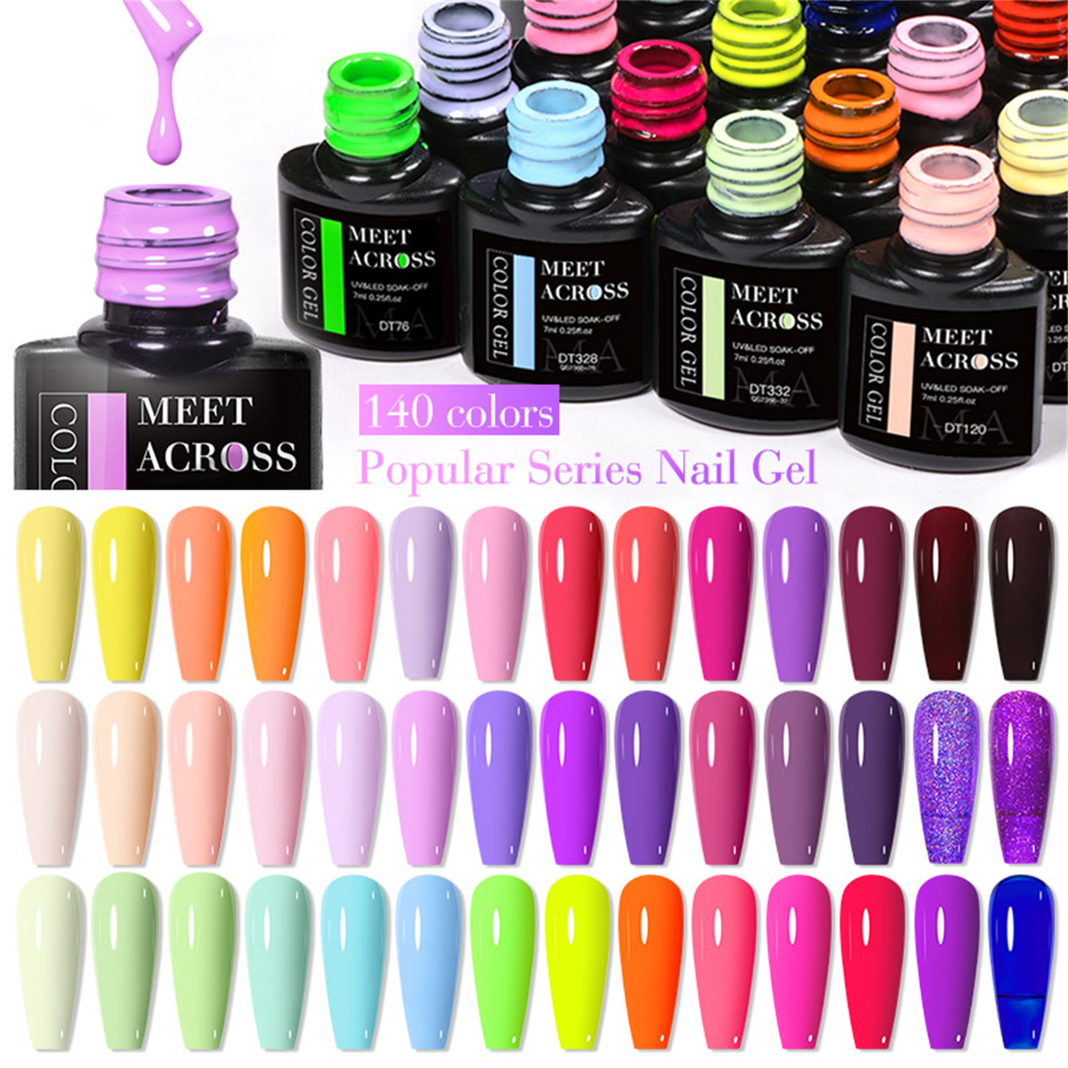 8pcs Gel Nail Polish Set HEMA  - Resin Glitter Pack 评论和价格