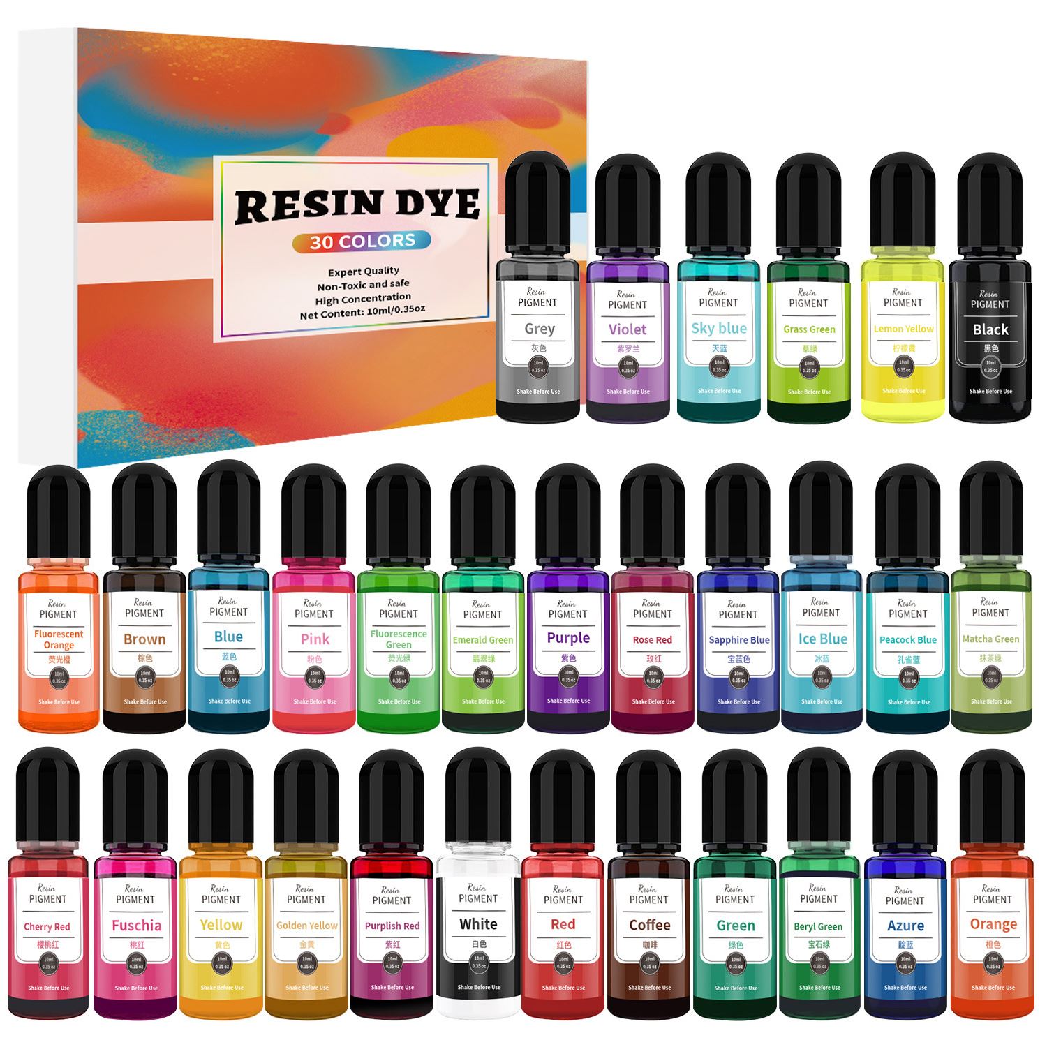 24/30 Colors Set 10ml Epoxy Re - Resin Pigment Set 评论和价格
