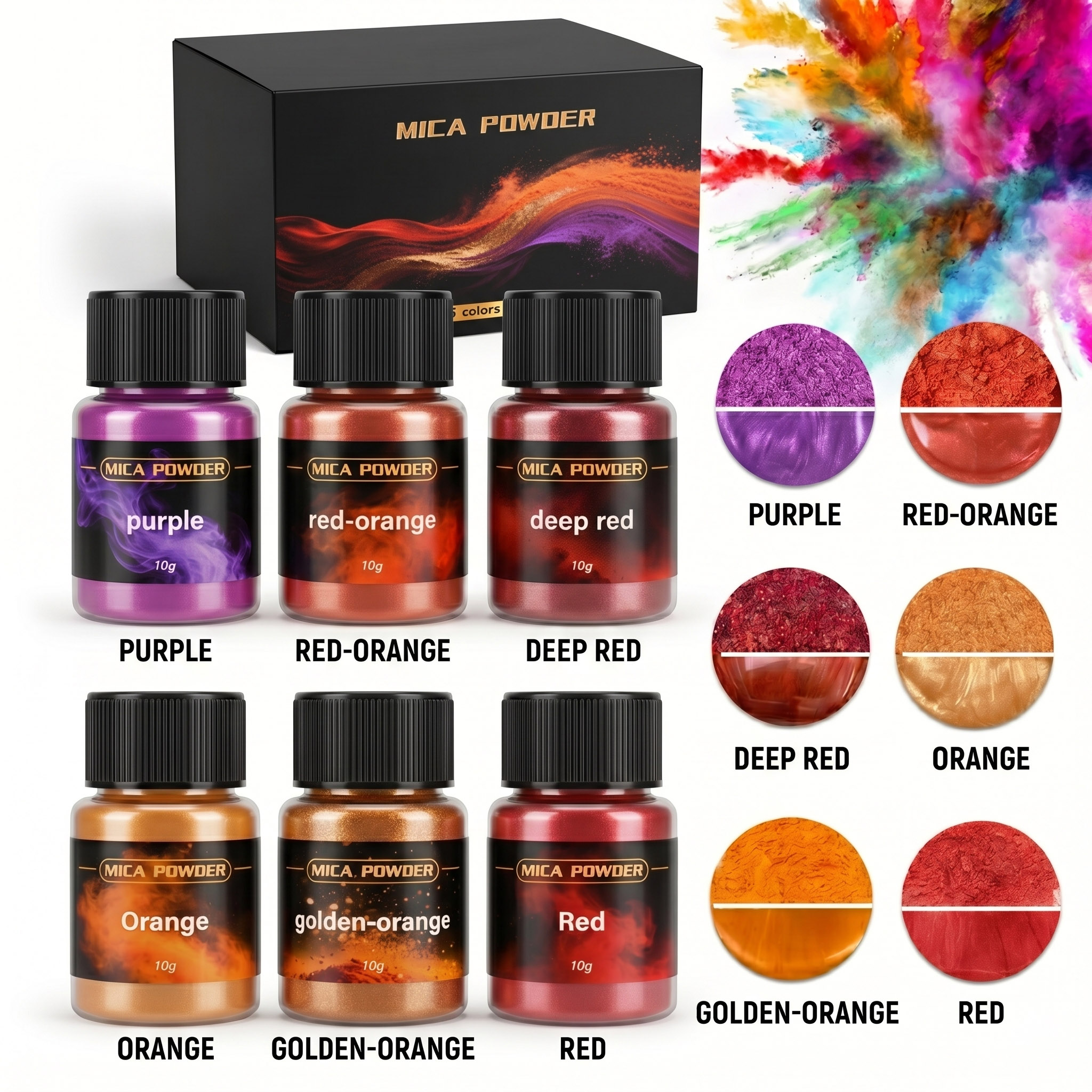 6Colors/Sets metallic powder p - Resin Pigment Set 评论和价格