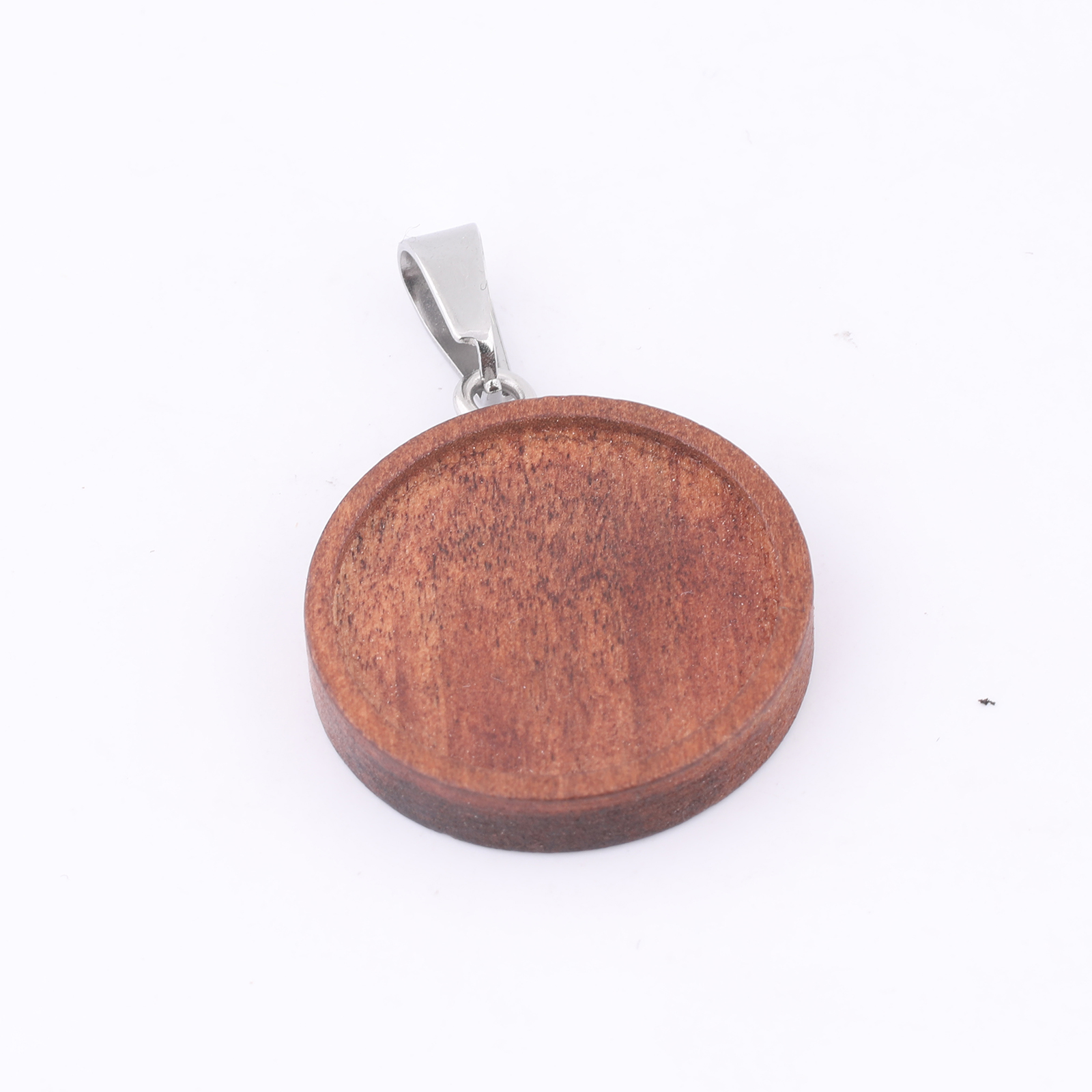 10pcs 20mm Round Wood Cabochon - Bezels Set Pendant 评论和价格