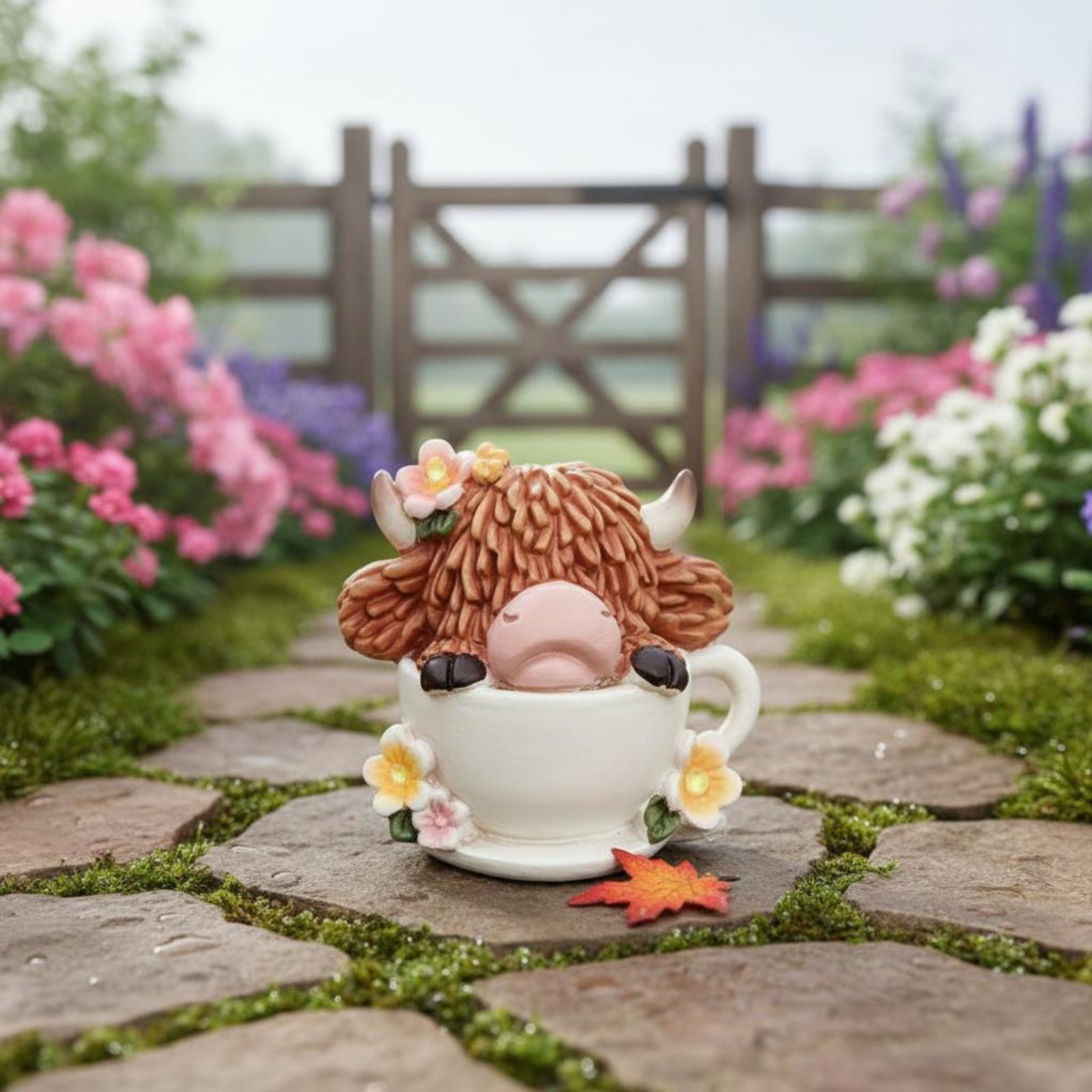 Highland Cow Garden Light Resi - Resin Crafts 评论和价格