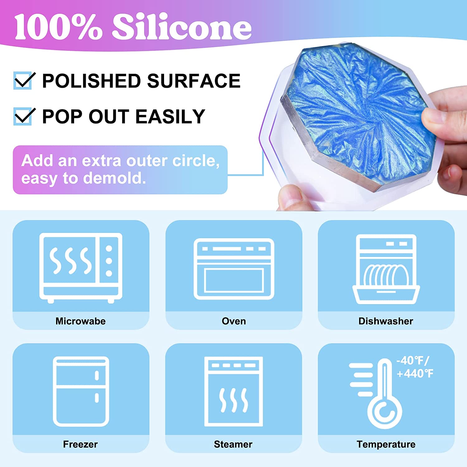 Coaster Resin Molds Silicone,  - Coaster Mold Round 评论和价格